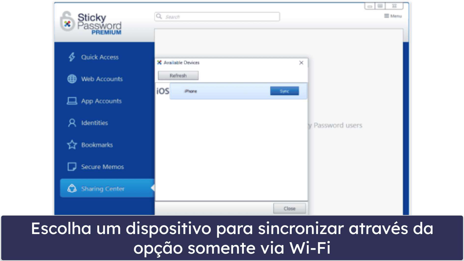 9. Sticky Password — Opções de sincronização segura de dados