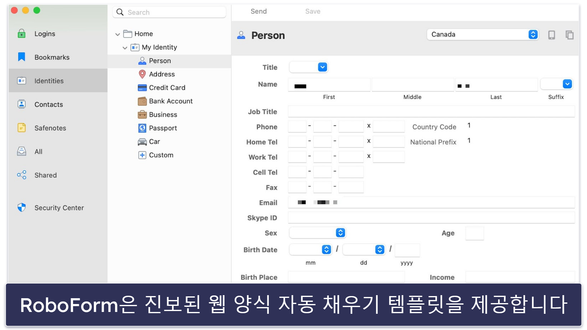 5. RoboForm — 최고의 고급 양식 채우기 기능