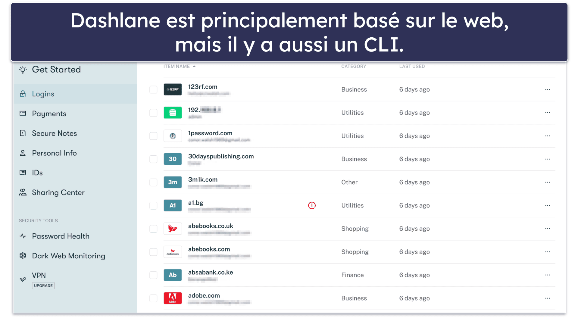 🥈2. Dashlane — Excellente sécurité avec des intégrations de développement et un VPN