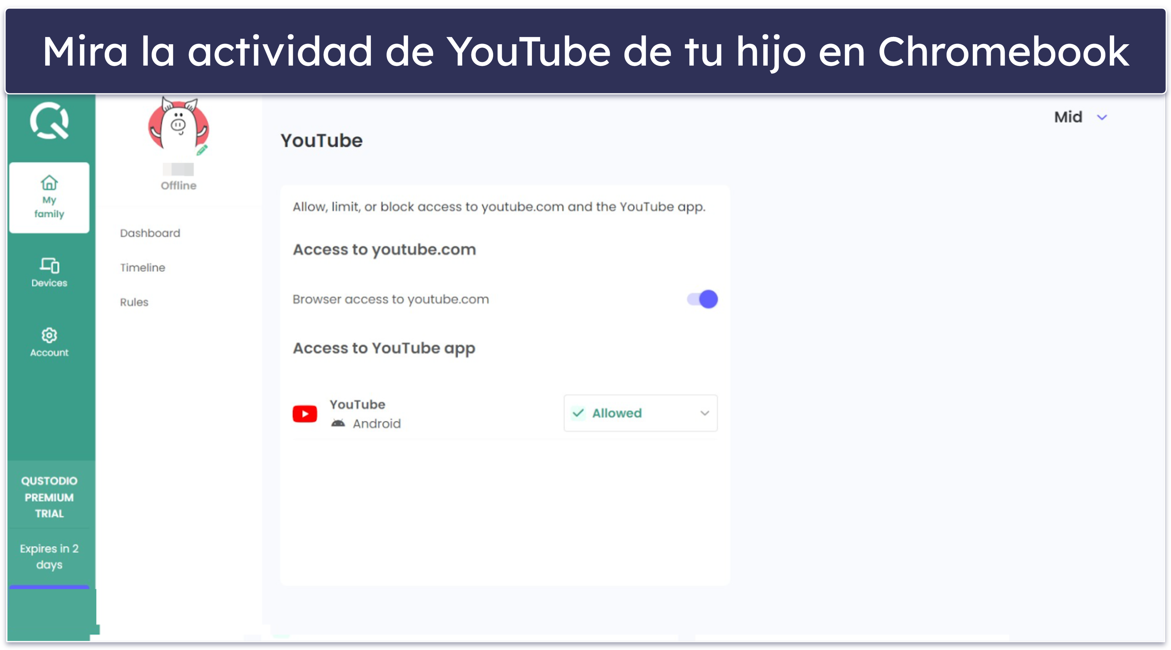 🥇 1. Qustodio —  el mejor control parental en Chromebook