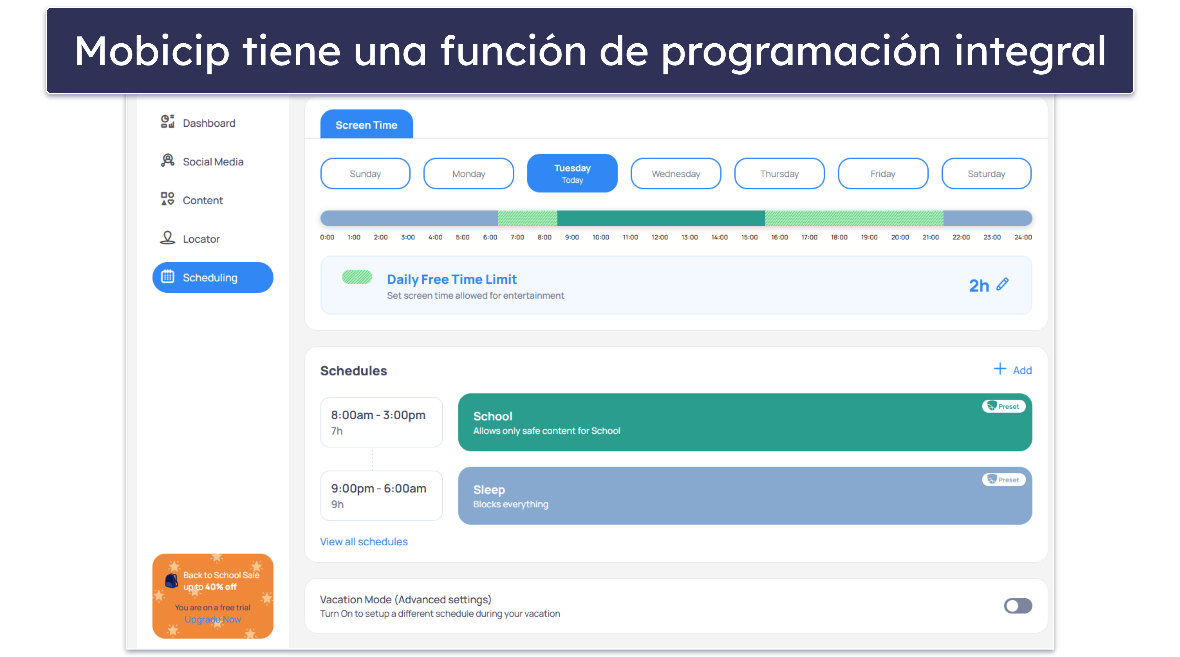 🥉 3. Mobicip —  mayor flexibilidad con programación de tiempo de pantalla.