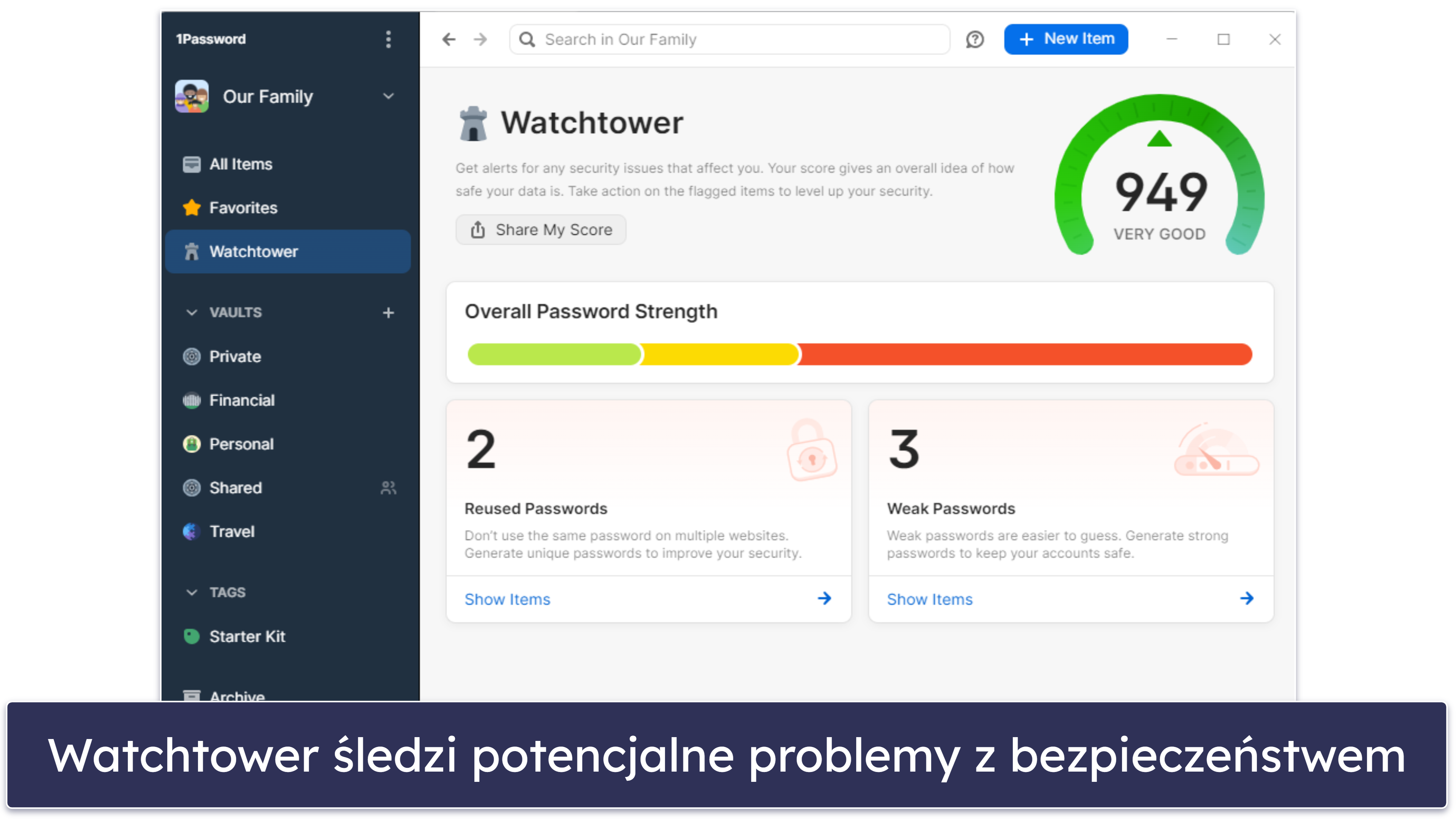 🥇1. 1Password — Najlepszy menedżer haseł dla Windows w 2024 roku