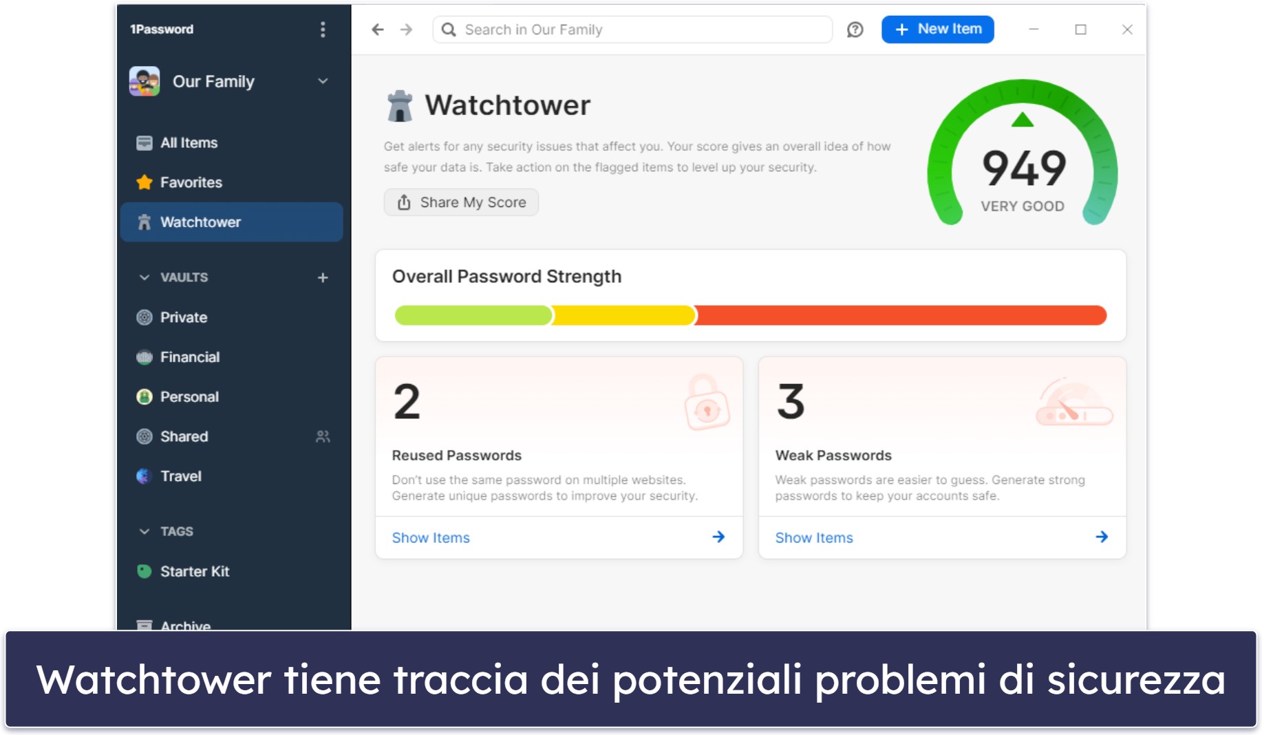 🥇1. 1Password – Complessivamente il miglior gestore di password per Windows nel 2024