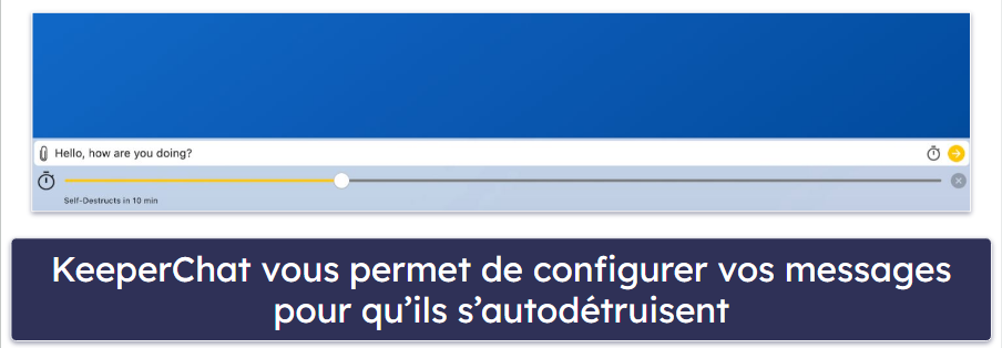 4. Keeper : fonctionnalités de sécurité de pointe (dont une messagerie chiffrée)