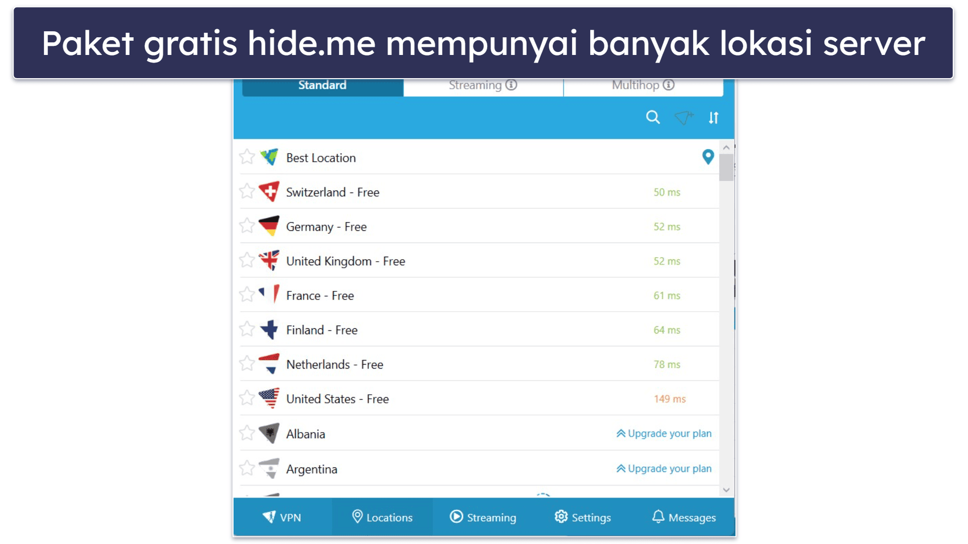 🥉 3. hide.me – VPN Bagus Dengan Banyak Lokasi Server Gratis