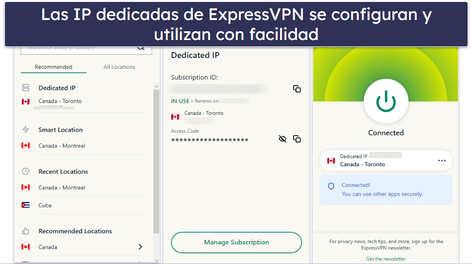 1. ExpressVPN: Es la mejor VPN con IP dedicadas