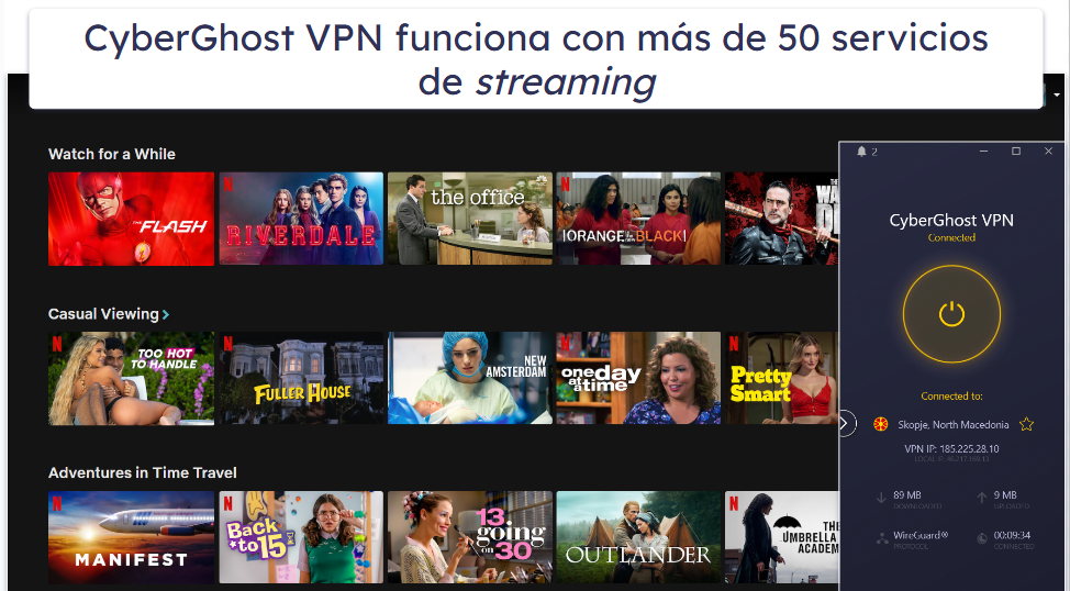 3. CyberGhost VPN: Ofrece IP dedicadas y compatibilidad con numerosos servicios de streaming