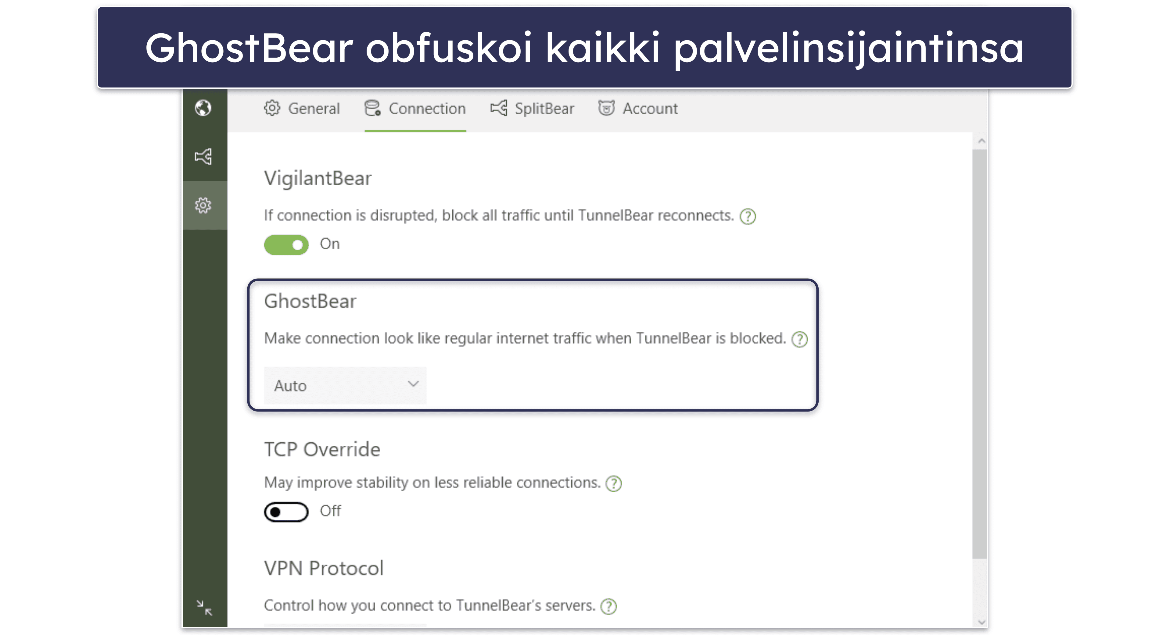 5. TunnelBear – Hyvä VPN aloittelijoille