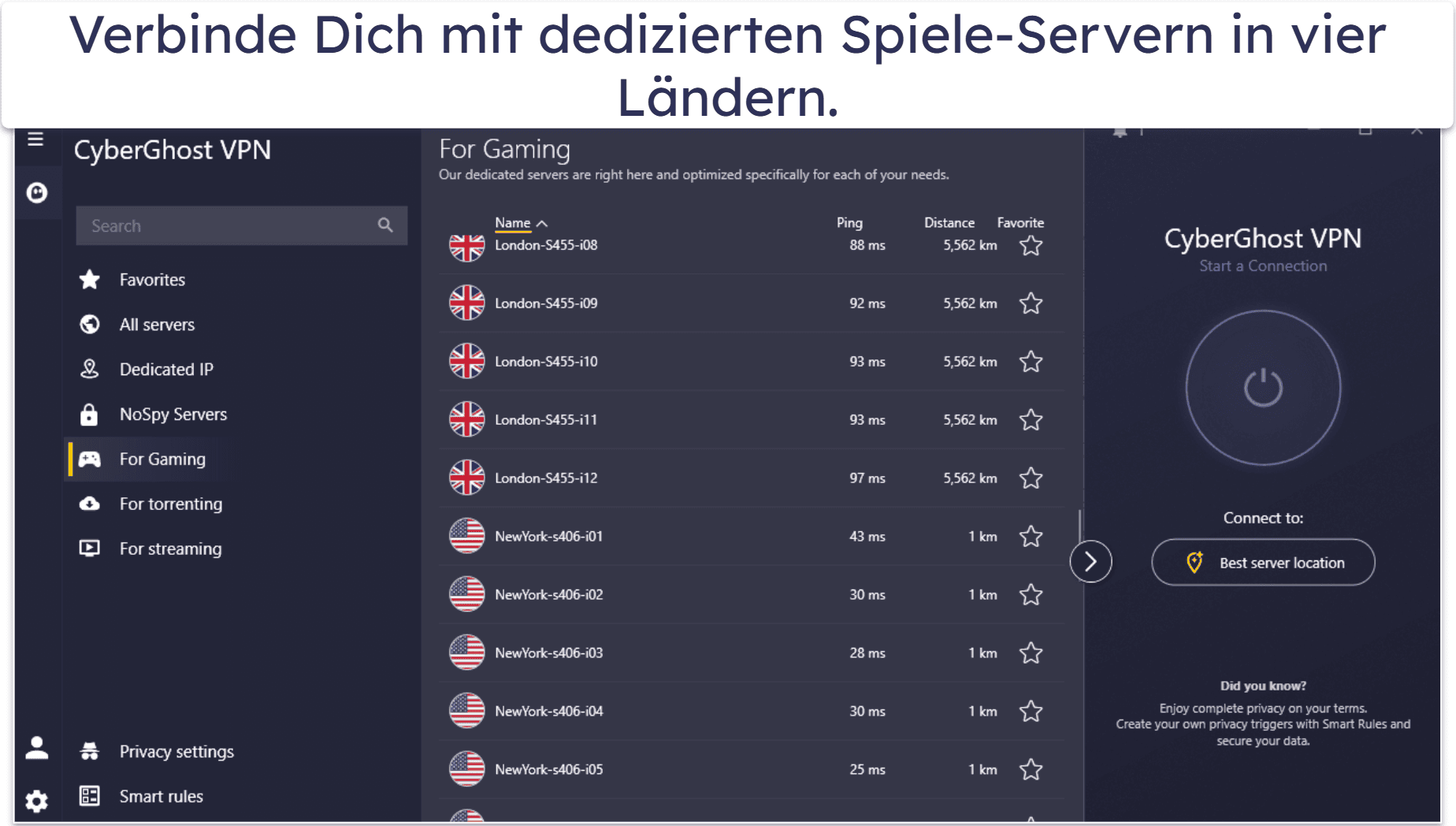 🥉3. CyberGhost VPN – dedizierte Server, um PUBG zu spielen