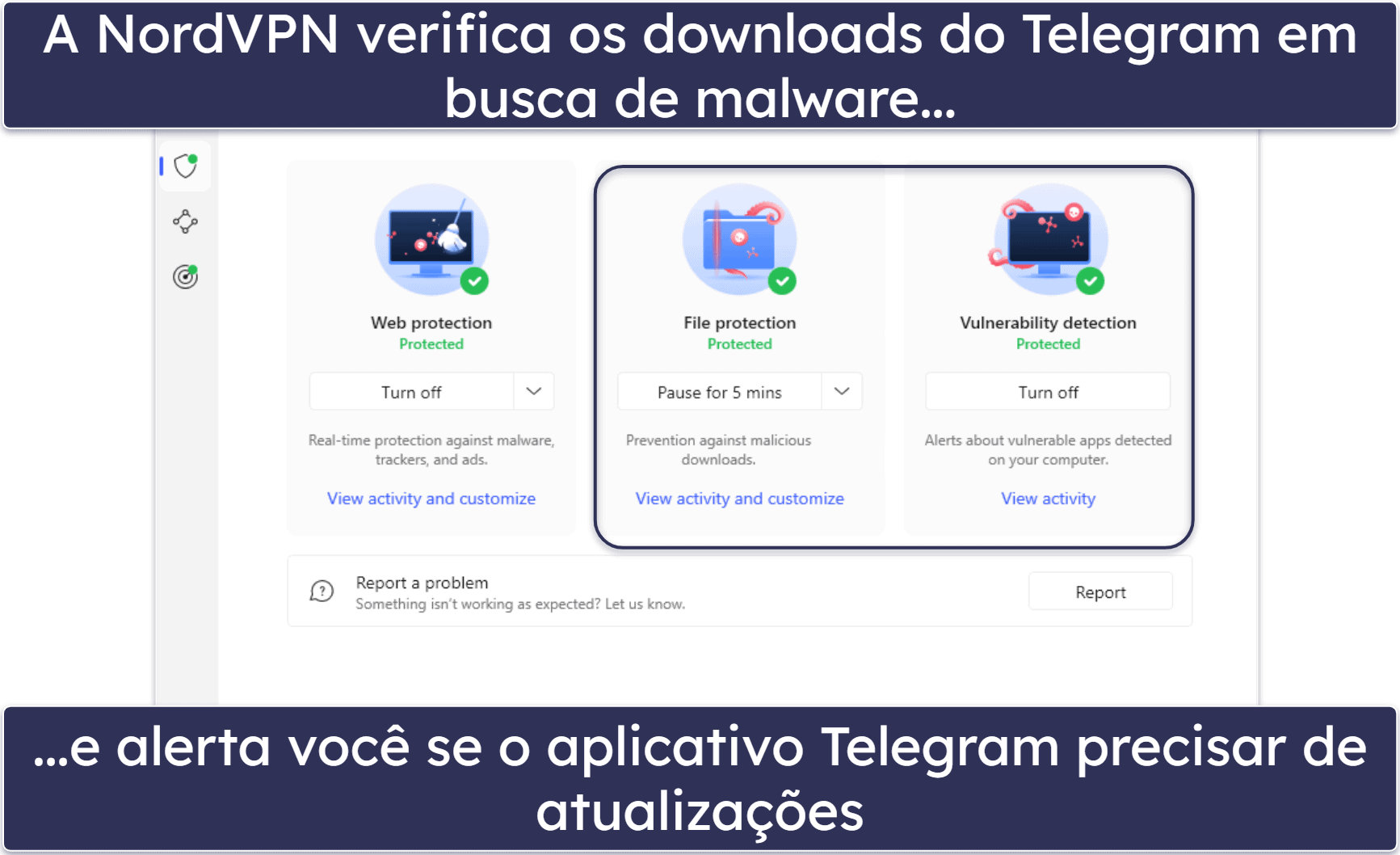 3. NordVPN — Tem um scanner de malware para compartilhar arquivos na área de trabalho