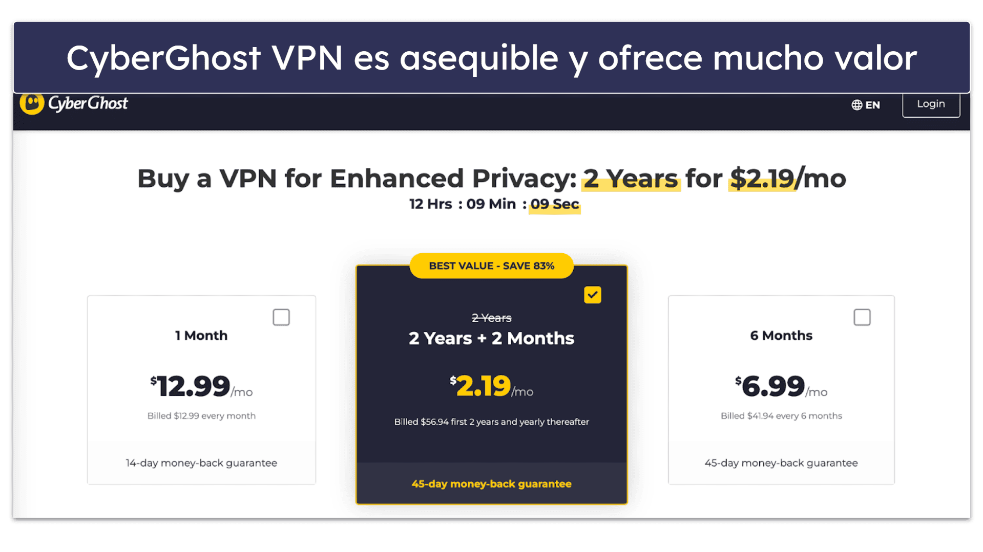 Planes y precios: CyberGhost VPN es la más asequible