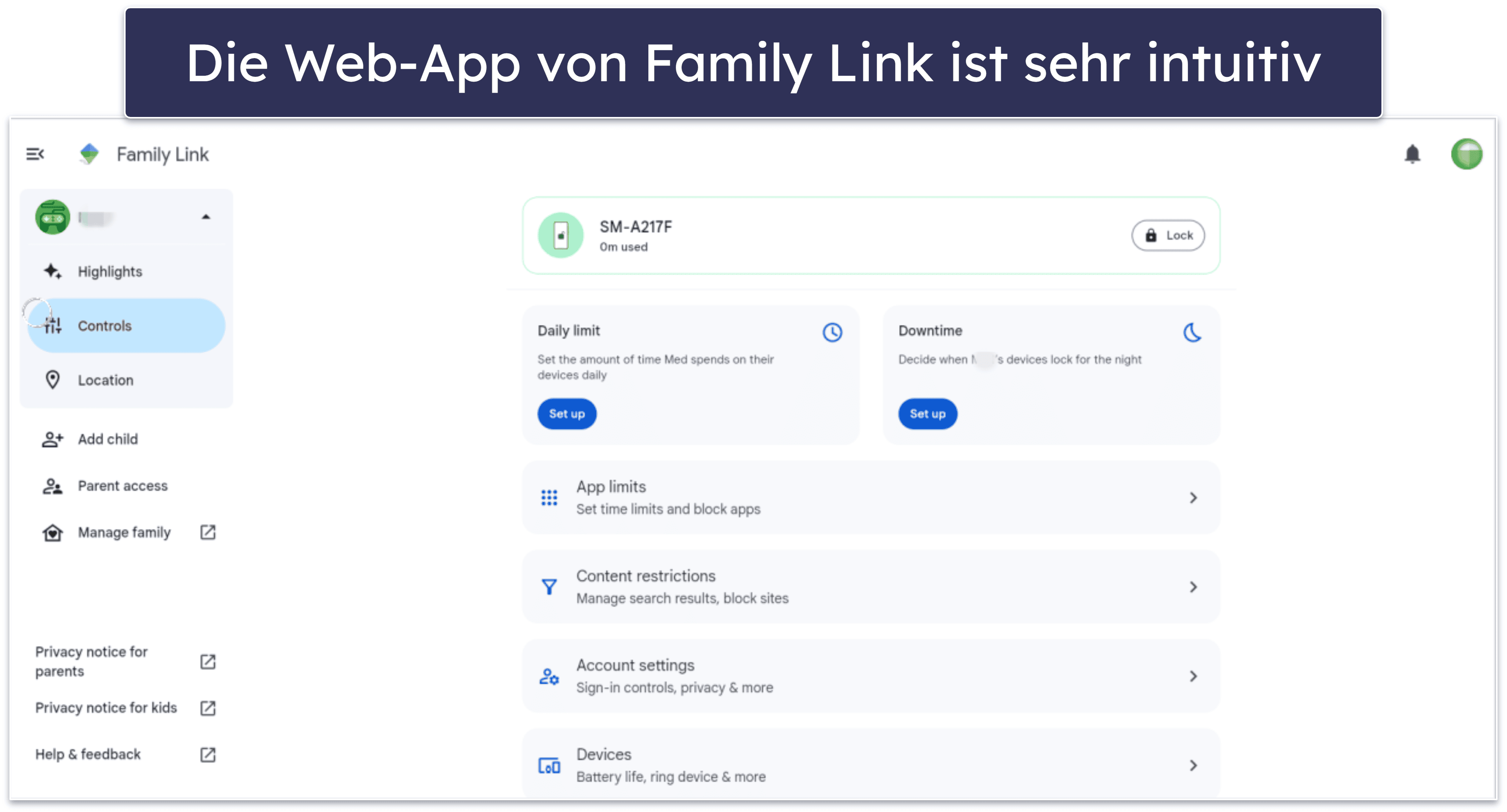 Google Family Link – Benutzerfreundlichkeit