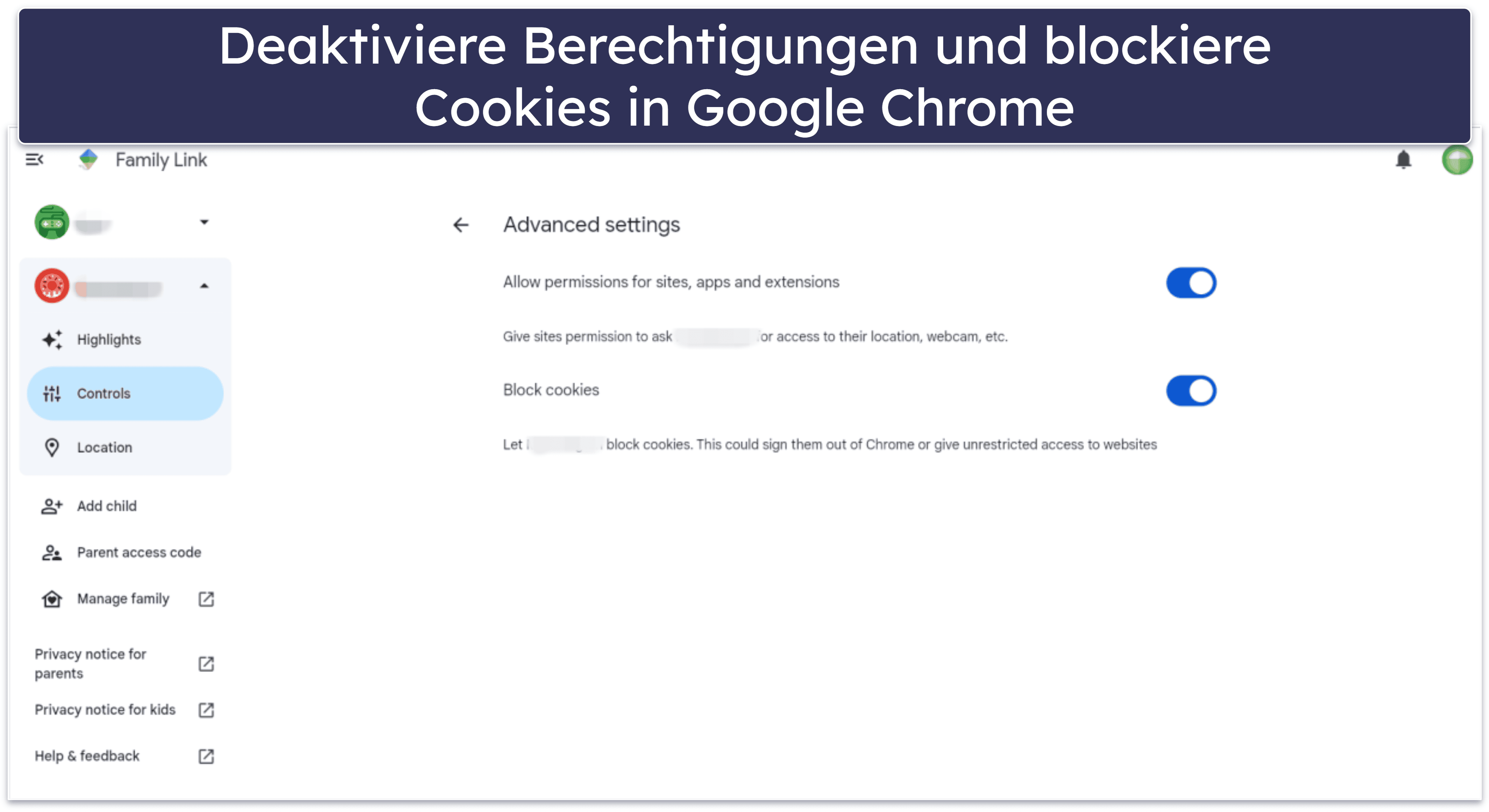 Funktionen von Google Family Link