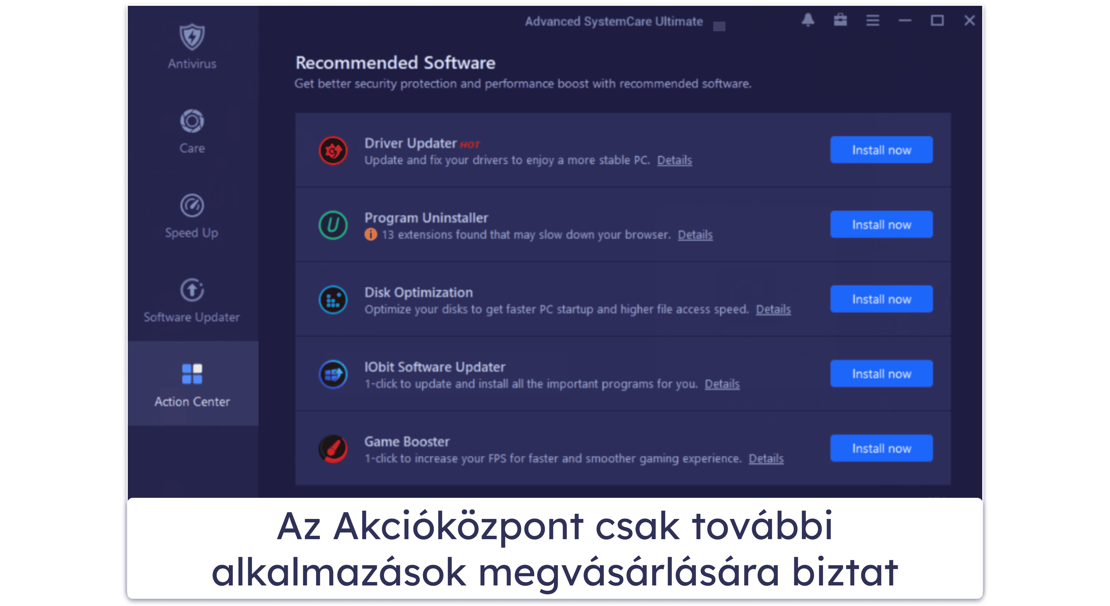 Az IObit Advanced SystemCare használata és telepítése — Gyors Telepítés &amp; intuitív tervezés (De idegesítő a felülértékesítés)