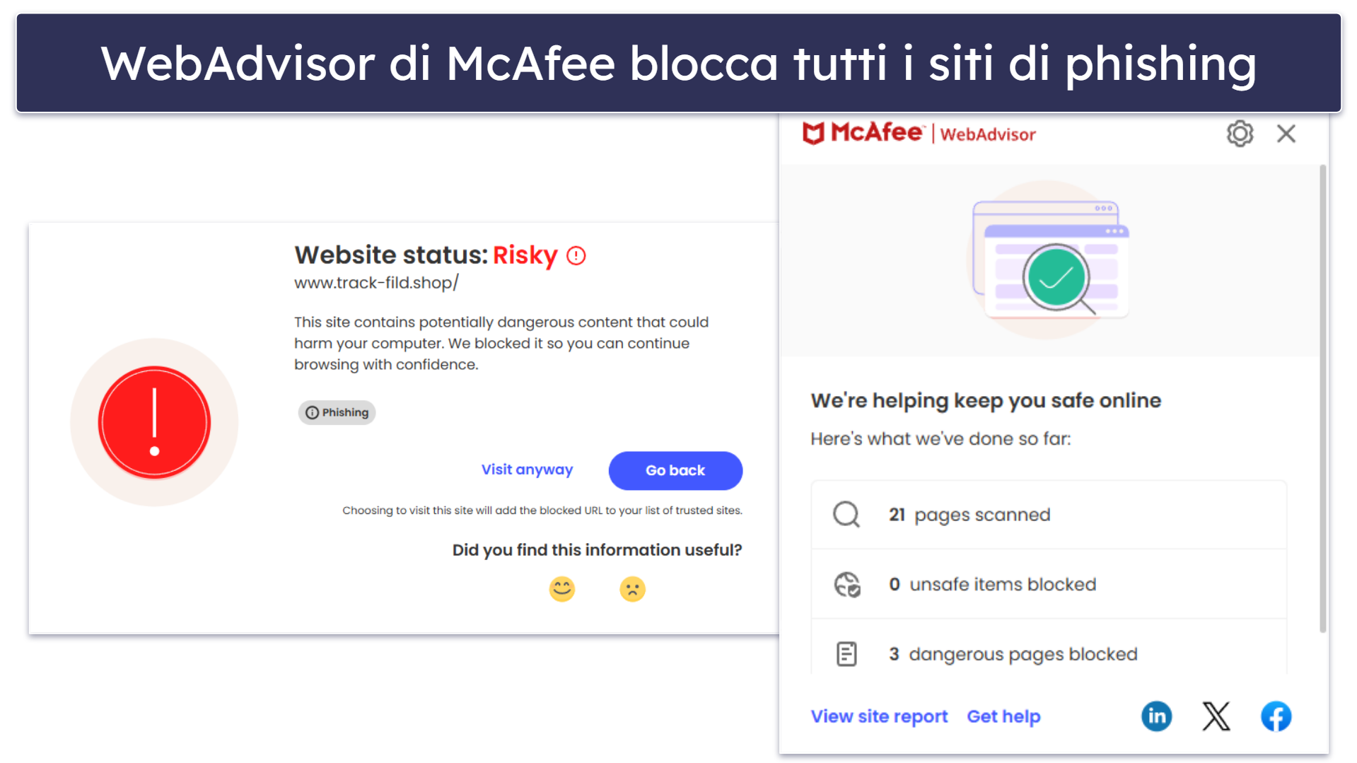 4. McAfee Total Protection — Buon motore antimalware e protezioni per la sicurezza informativa