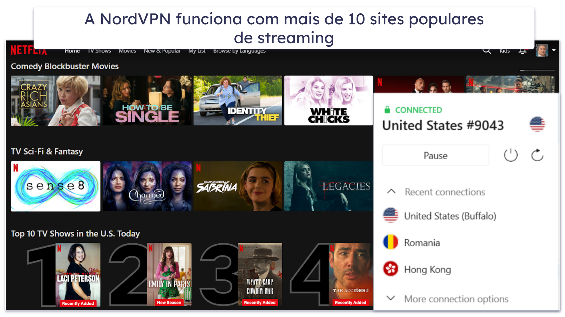 4. NordVPN — ferramenta DNS inteligente excelente para streaming nos EUA