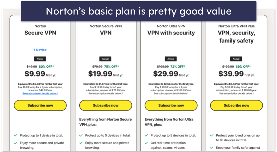 Bonus. Norton Secure VPN — Beginner-Friendly VPN That’s Good for Streaming