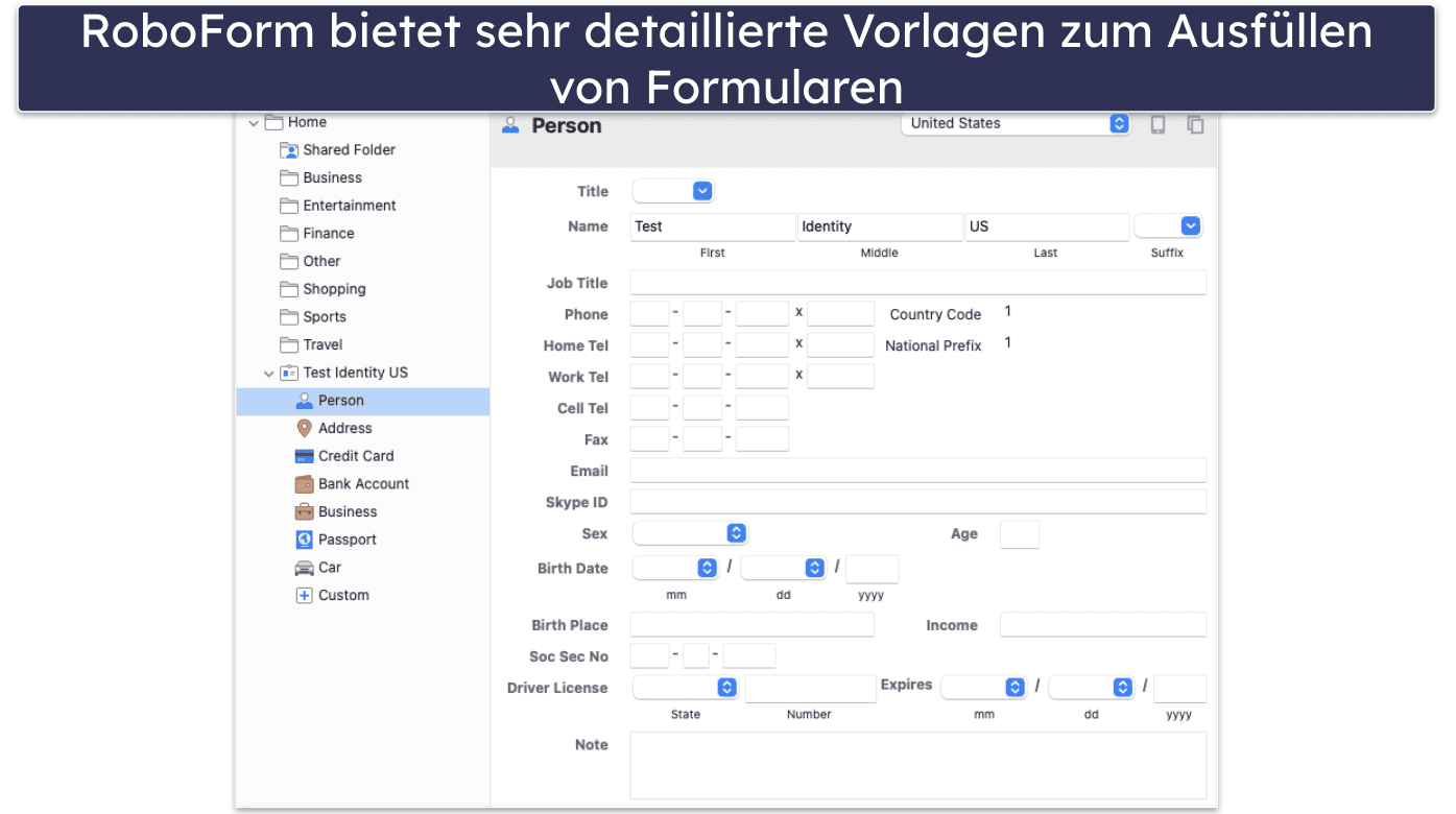  🥉3. RoboForm – beeindruckedes Ausfüllen von Formularen und Speicher für Lesezeichen