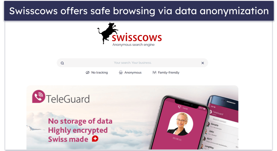 6. Swisscows — Great Privacy Features + Based in Switzerland