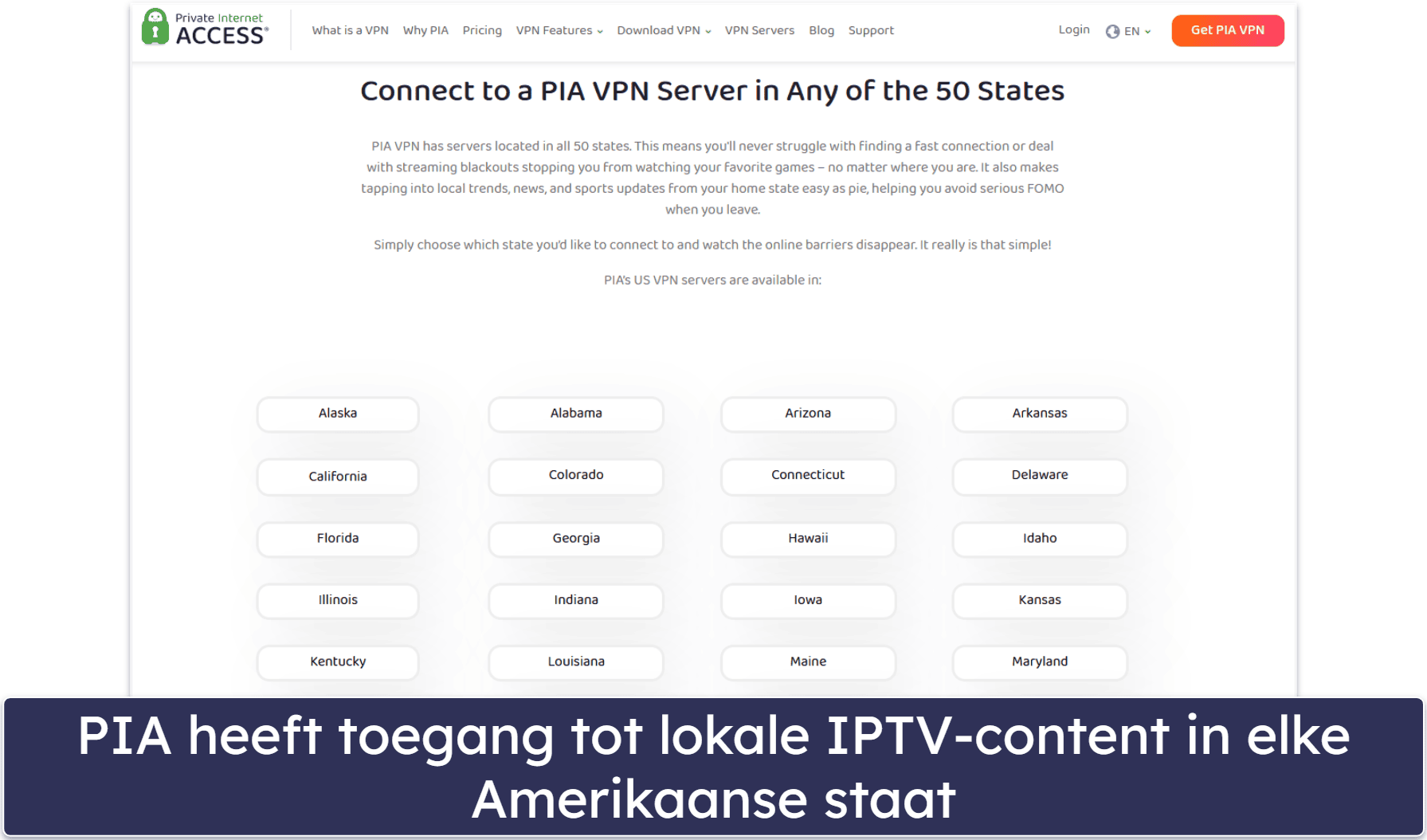 🥈2. Private Internet Access – Uitstekend geschikt voor IPTV kijken in de VS