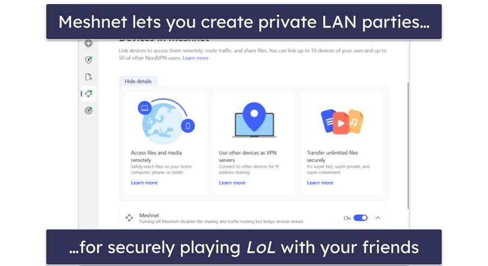 4. NordVPN — Good for Hosting LAN Parties for LoL