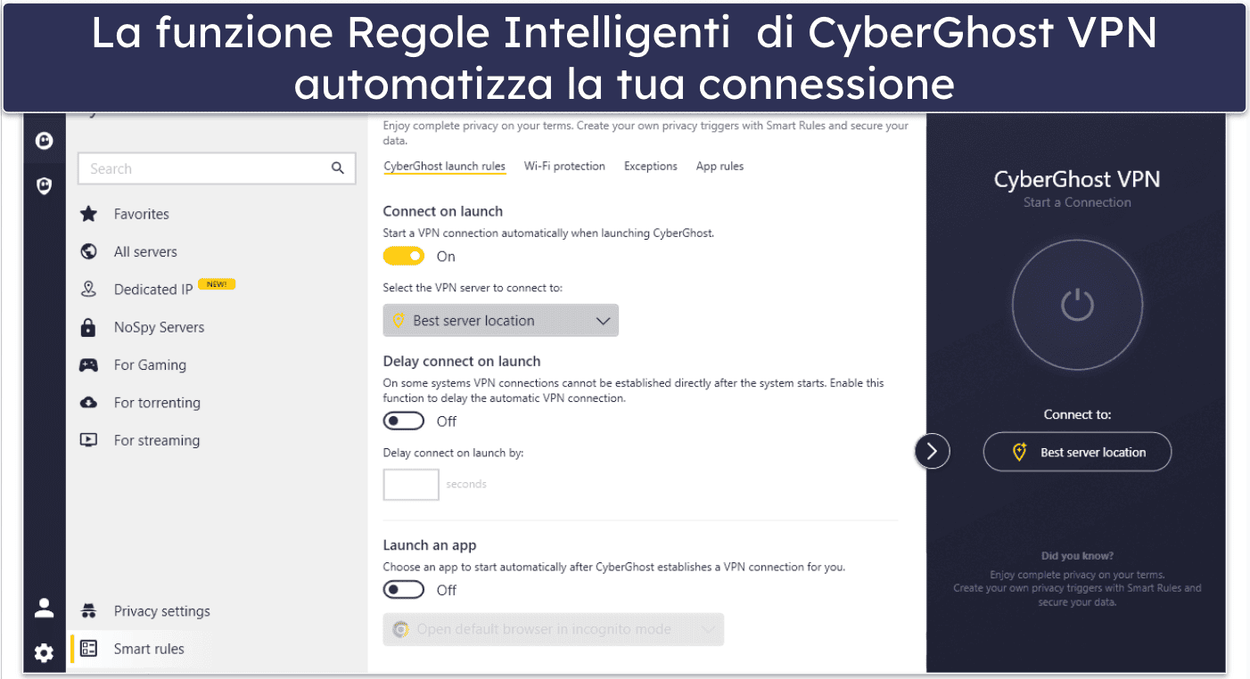 🥉3. CyberGhost VPN: ottima per lo streaming su Starlink (server streaming dedicati)