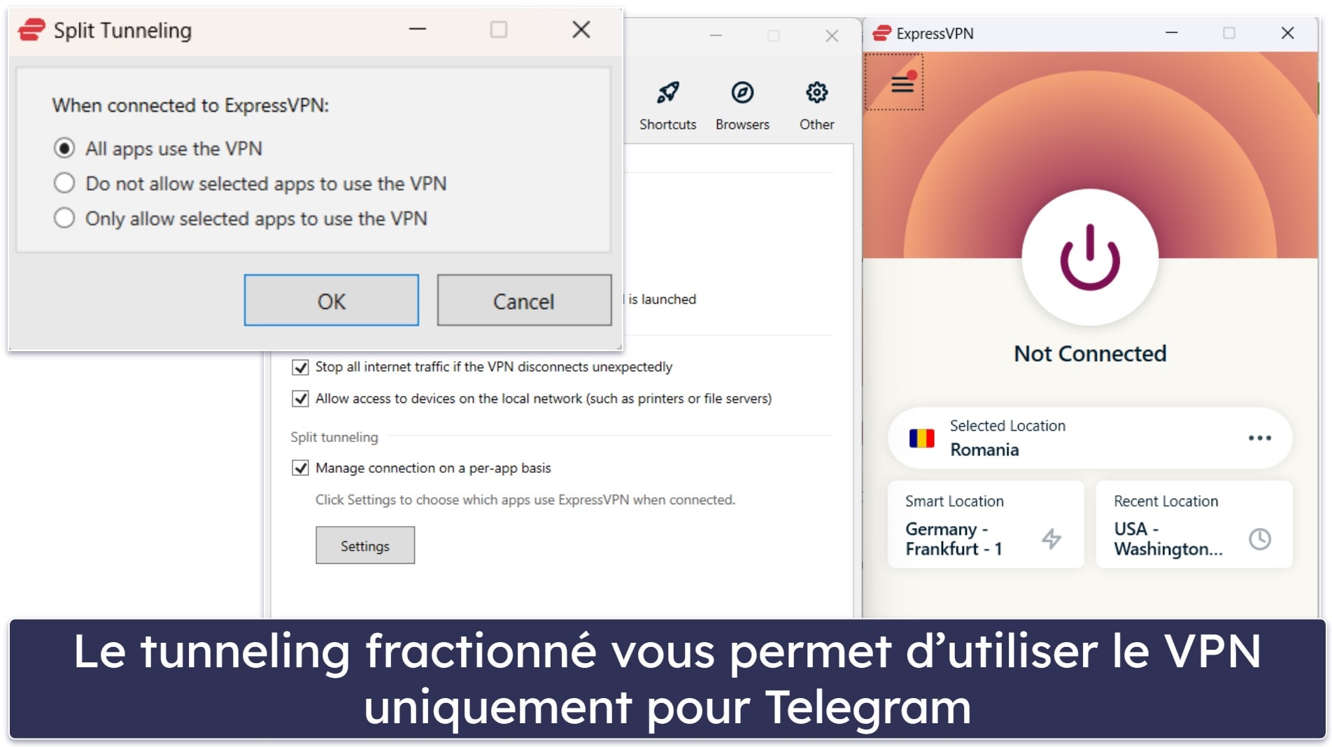 🥇1. ExpressVPN — Le meilleur VPN toutes catégories pour Telegram