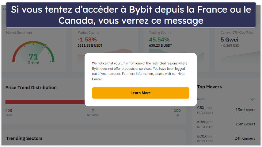 Pourquoi avez-vous besoin d’un VPN pour accéder à Bybit depuis la France et le Canada ?