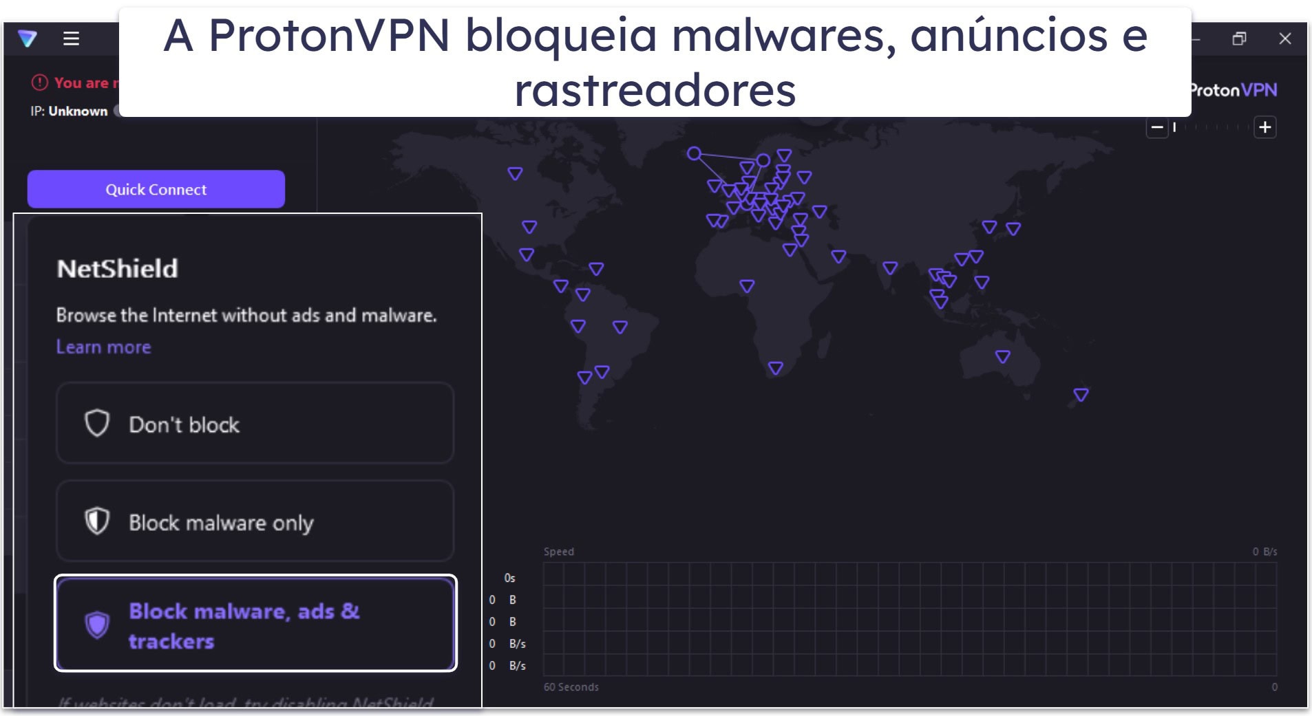 8. ProtonVPN: bloqueador de anúncios que também captura malware