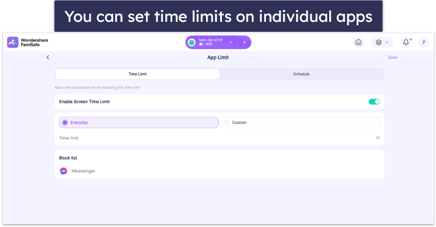 🥉 3. FamiSafe — Good for Restricting App Usage on Windows