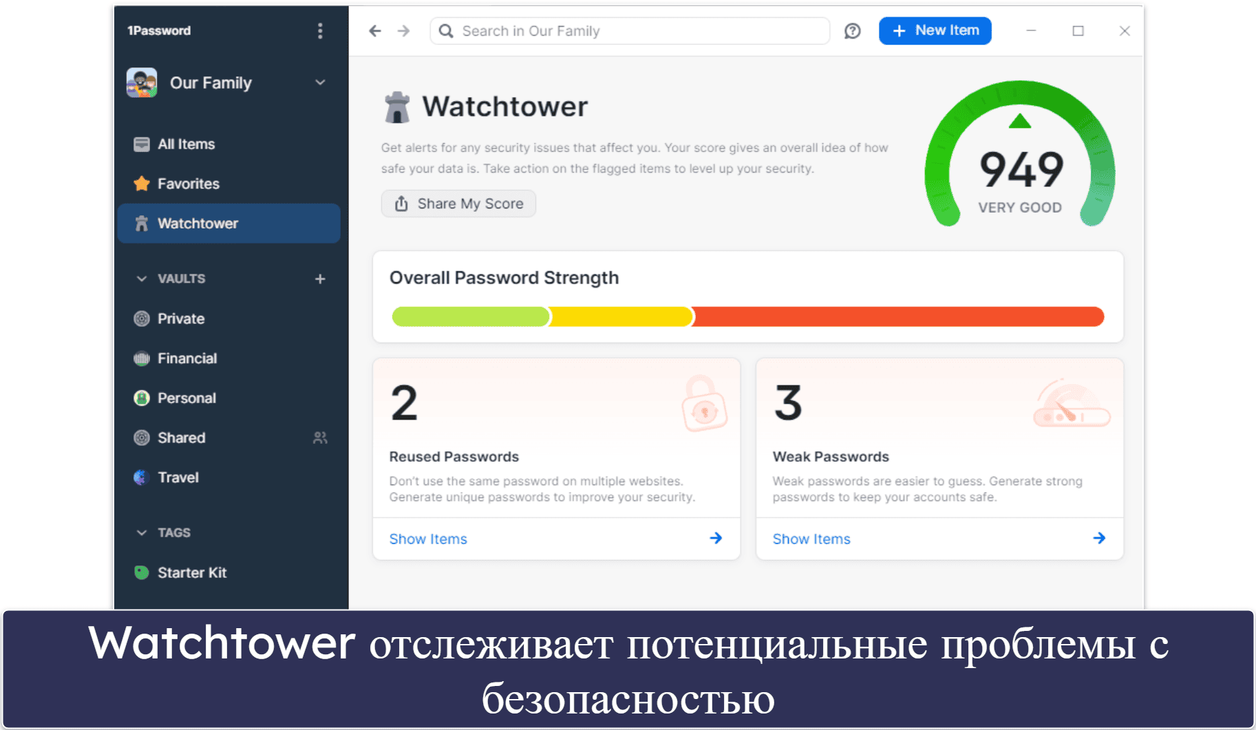 🥇1. 1Password — Лучший по всем параметрам менеджер паролей в 2025 году