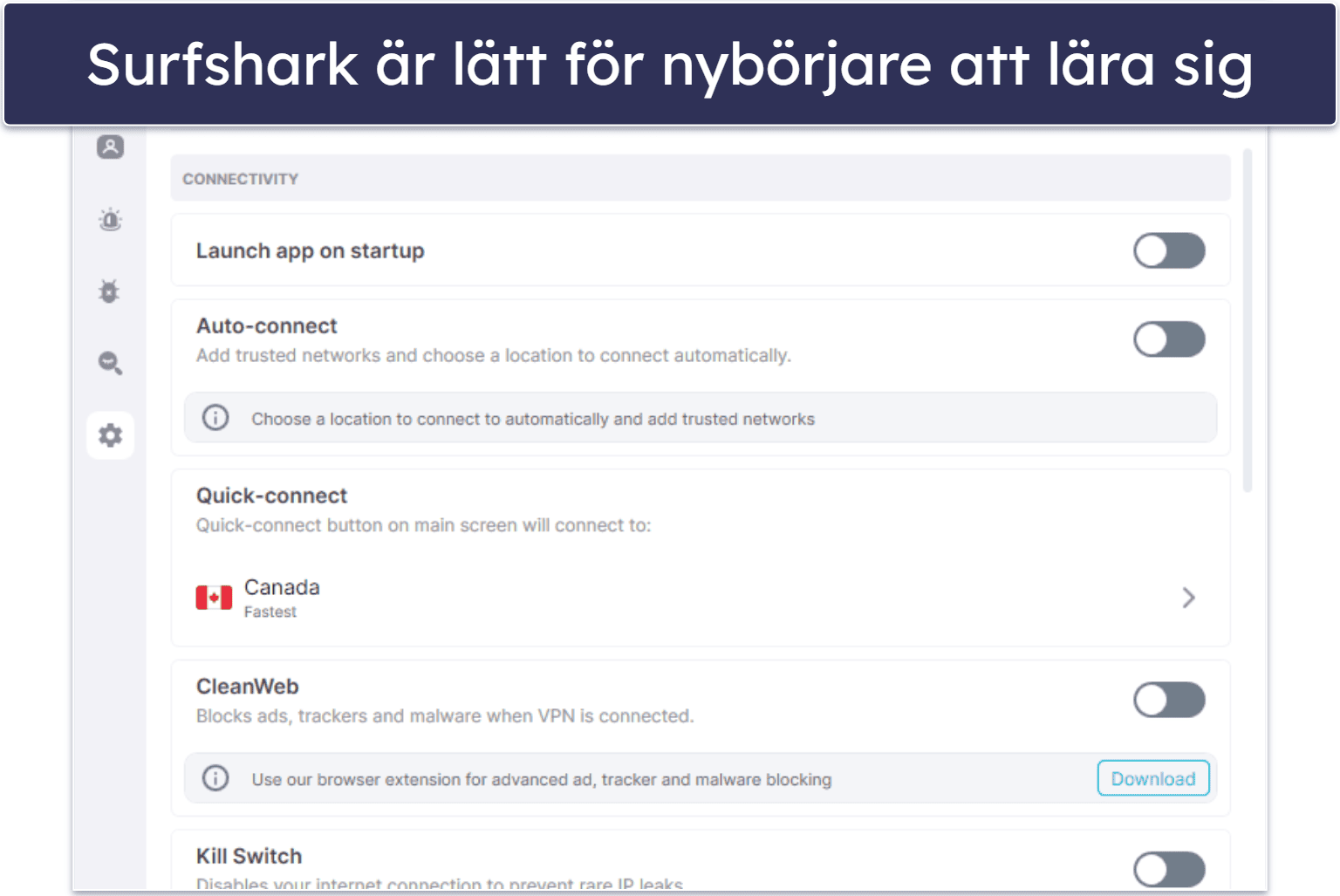 4. Surfshark — 7 dagars gratis provperiod på nybörjarvänliga mobilappar