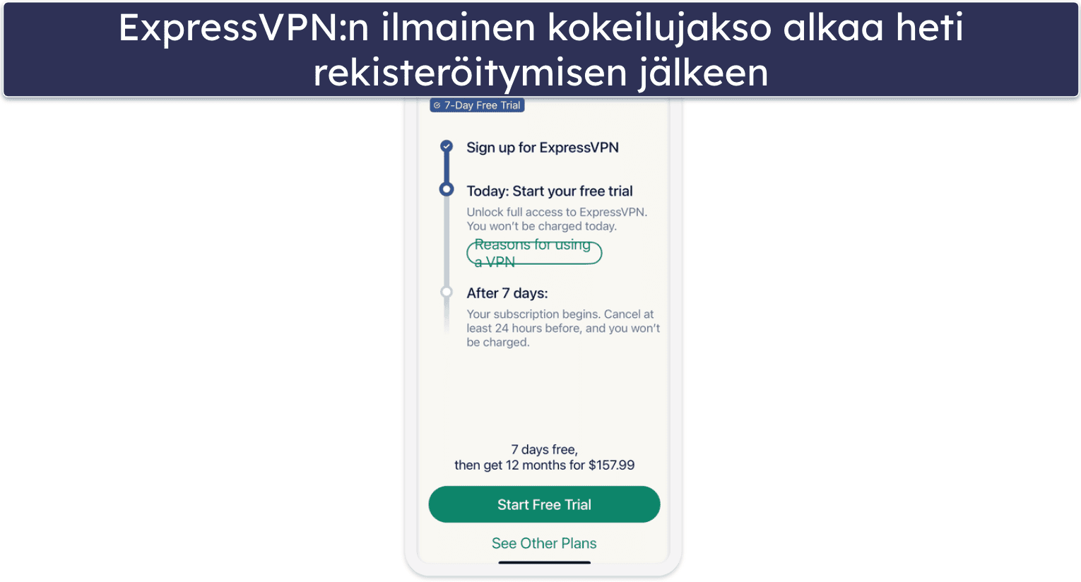 🥇 1. ExpressVPN – Paras VPN-ilmaiskokeilu vuonna 2024