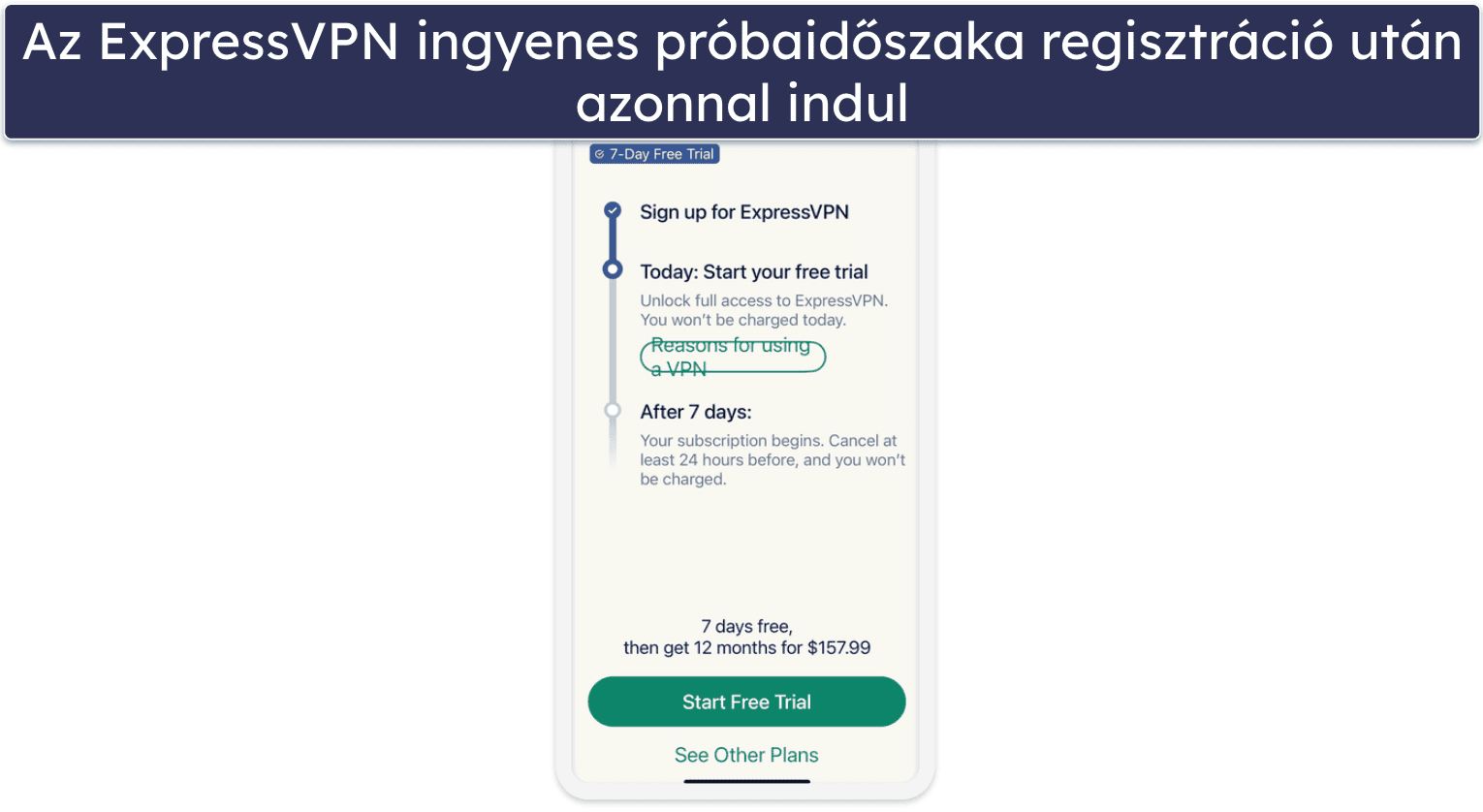 🥇 1. ExpressVPN – 2024 legjobb ingyenes VPN próbaidőszaka