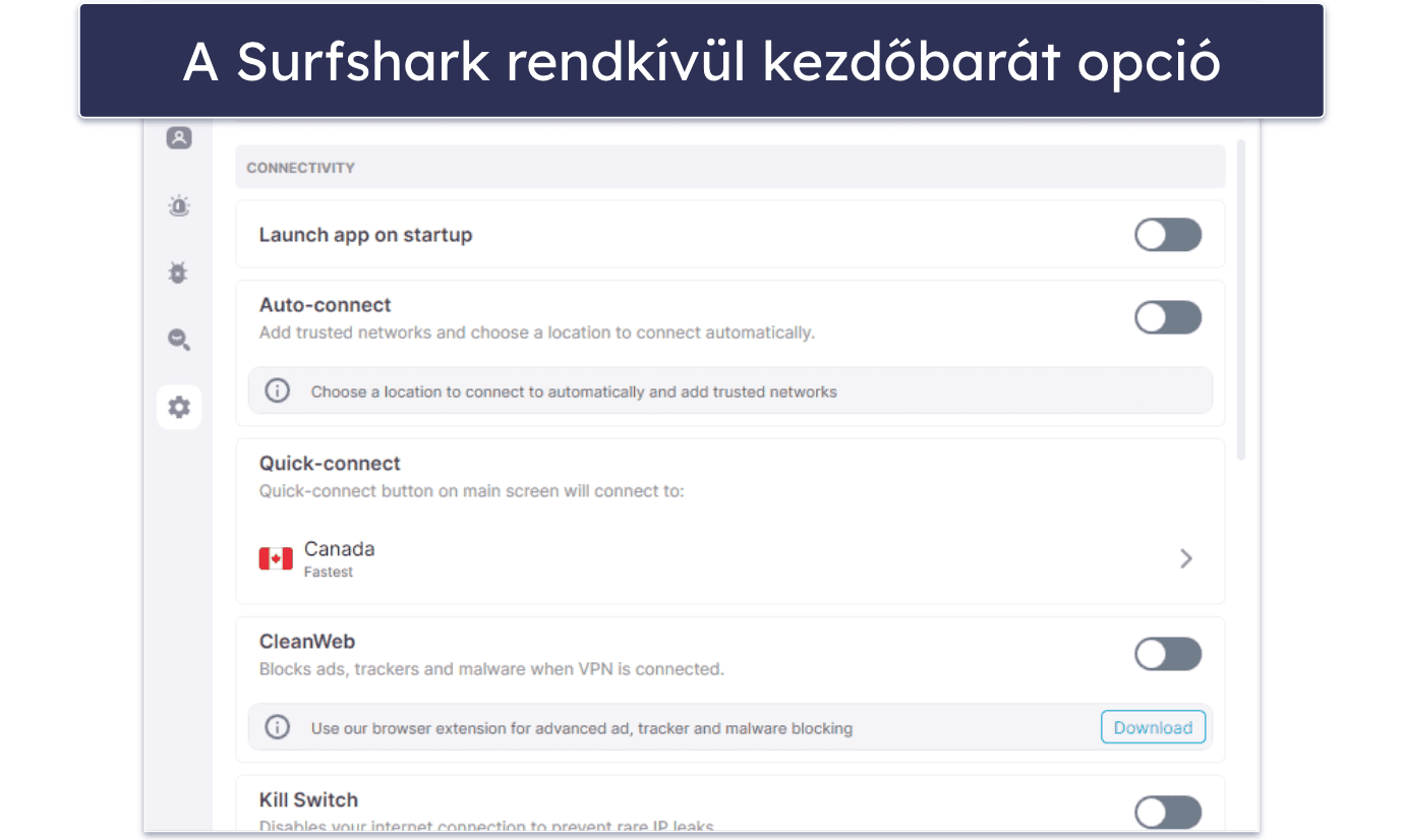 4. Surfshark – 7 napos ingyenes próbaidőszakok kezdőbarát mobilalkalmazásokkal