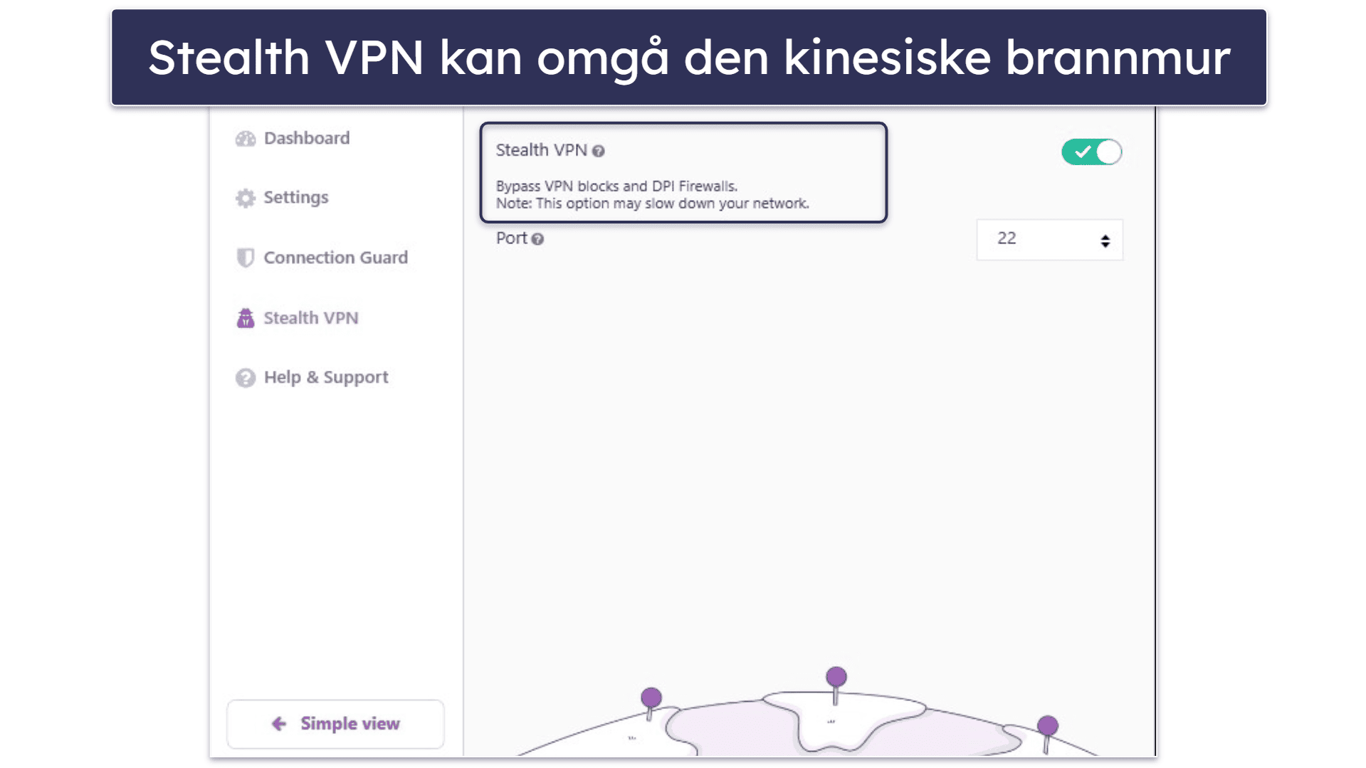 🥉 3. PrivateVPN – enkelt grensesnitt med bra obfuskering