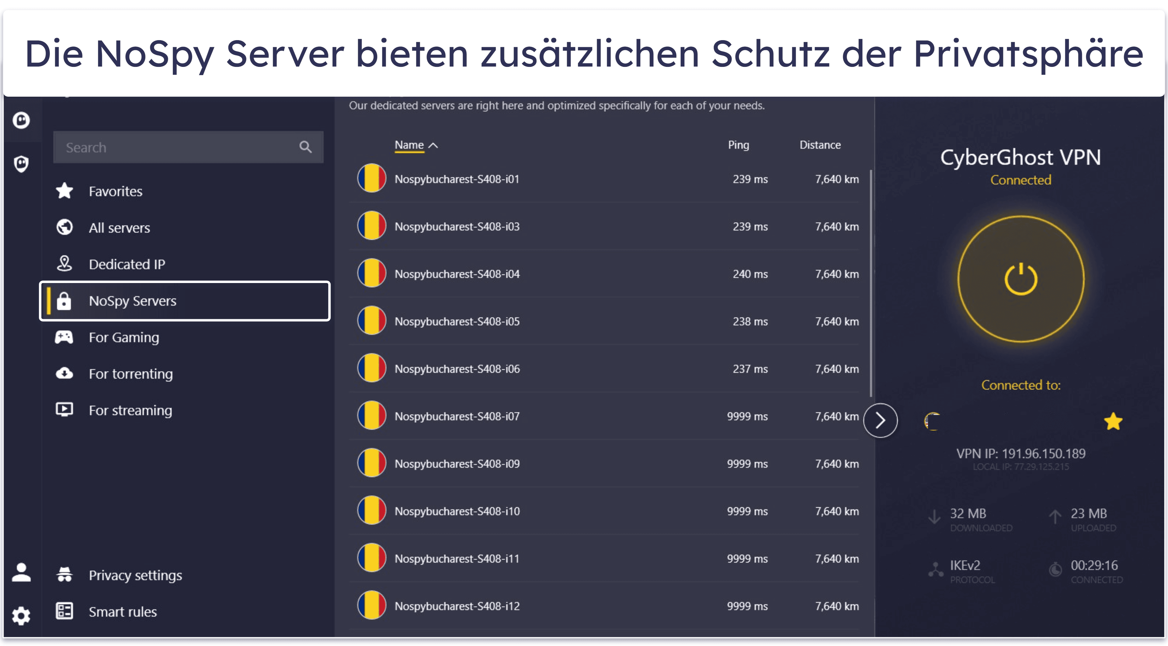 🥉3. CyberGhost VPN — Ideal für VPN-Neulinge