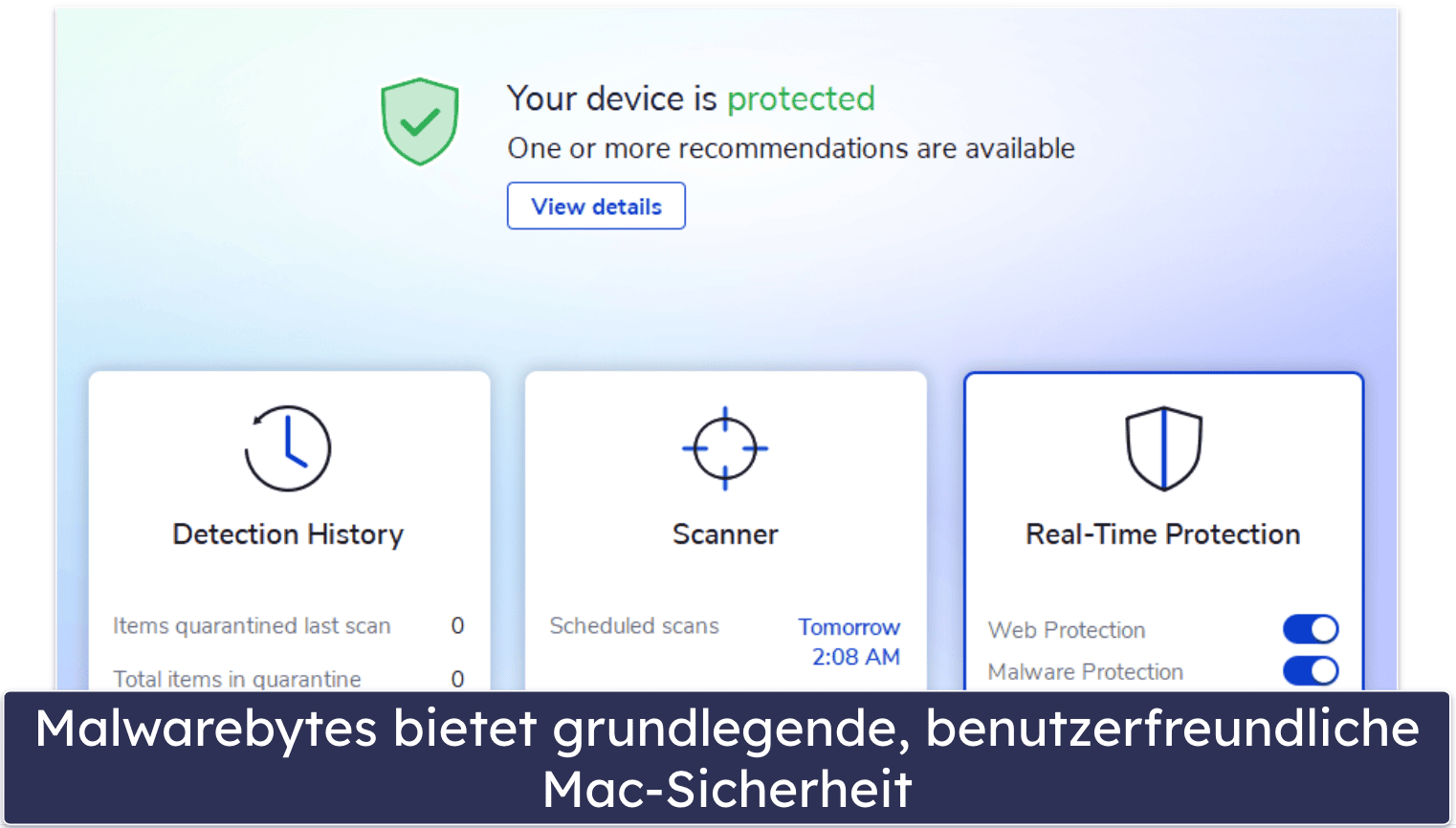 10. Malwarebytes – minimalistischer Antivirus für Mac-Anwender