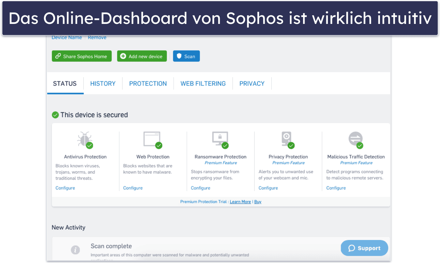 Bonus. Sophos – benutzerfreundlicher Antivirus für Mac