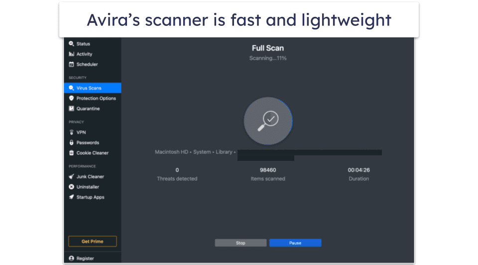 7. Avira Free Antivirus for Mac — Best Free Mac Antivirus