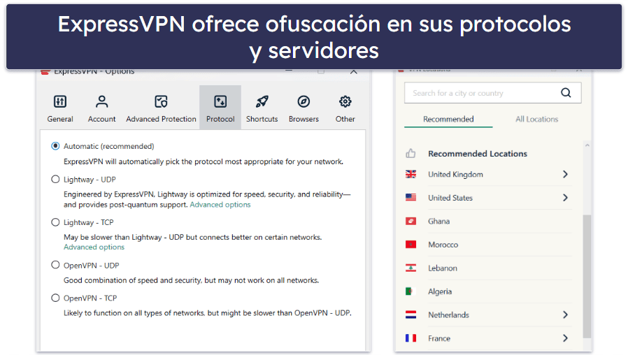 Características adicionales: ExpressVPN es la ganadora