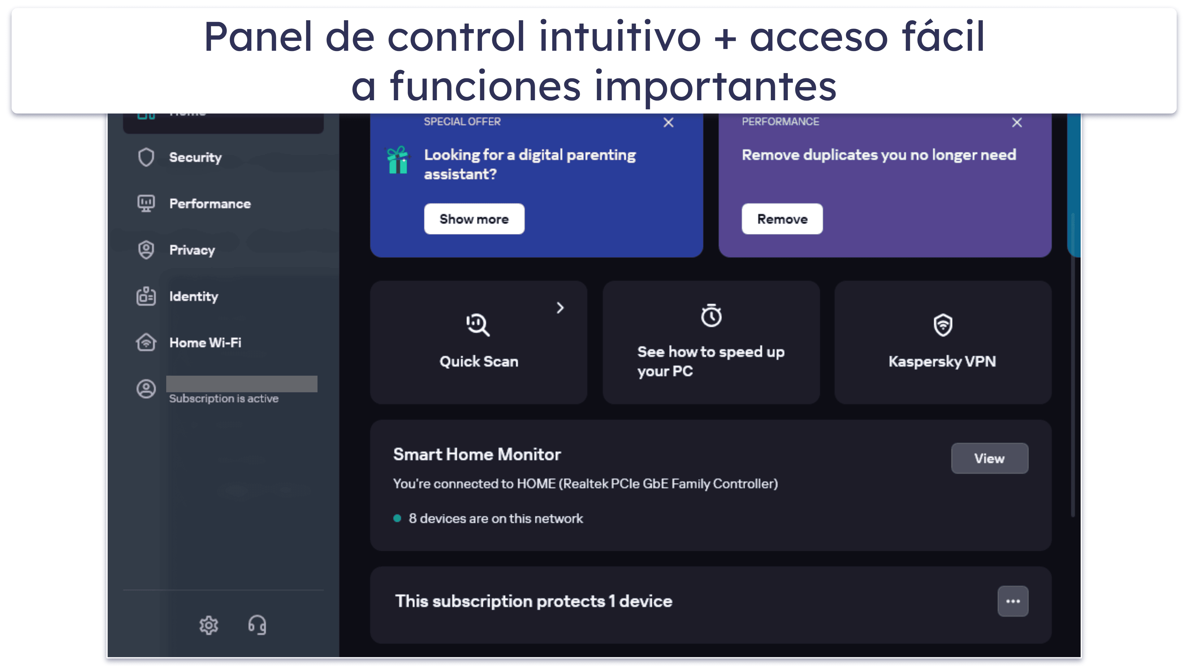 Facilidad de uso e instalación de Kaspersky: interfaz fácil de usar y numerosas opciones de personalización