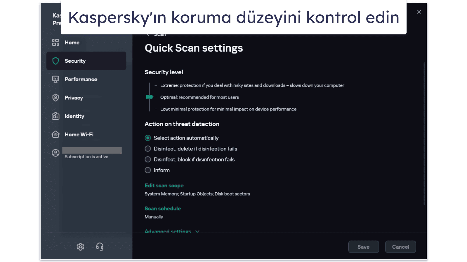 Kaspersky Kullanım ve Kurulum Kolaylığı — Kullanımı Kolay Arayüz + Çok Sayıda Özelleştirme Seçeneği