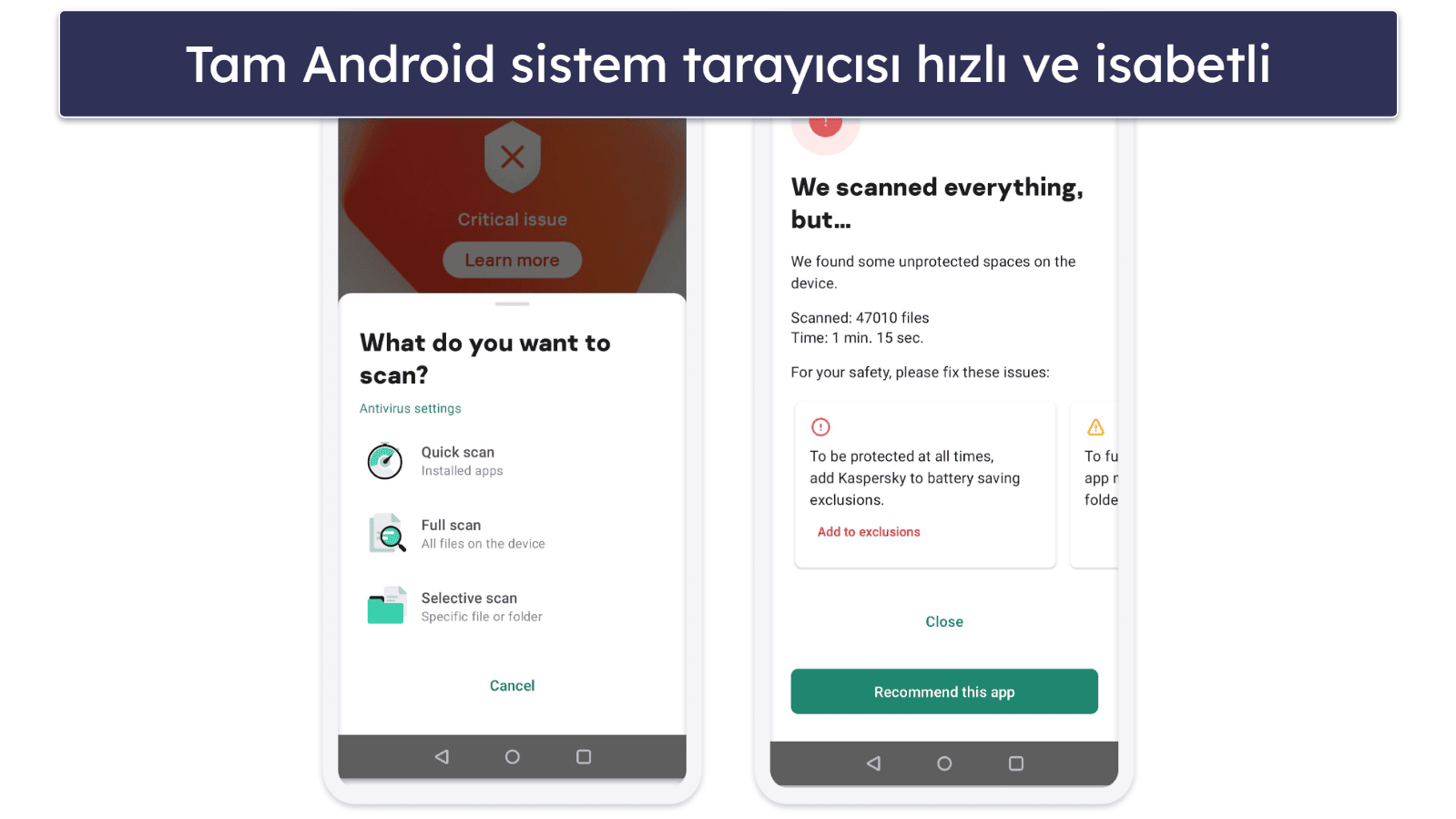 Kaspersky Mobil Uygulaması — Kapsamlı Bir Android Uygulaması (iOS Uygulaması Daha İyi Olabilirdi)