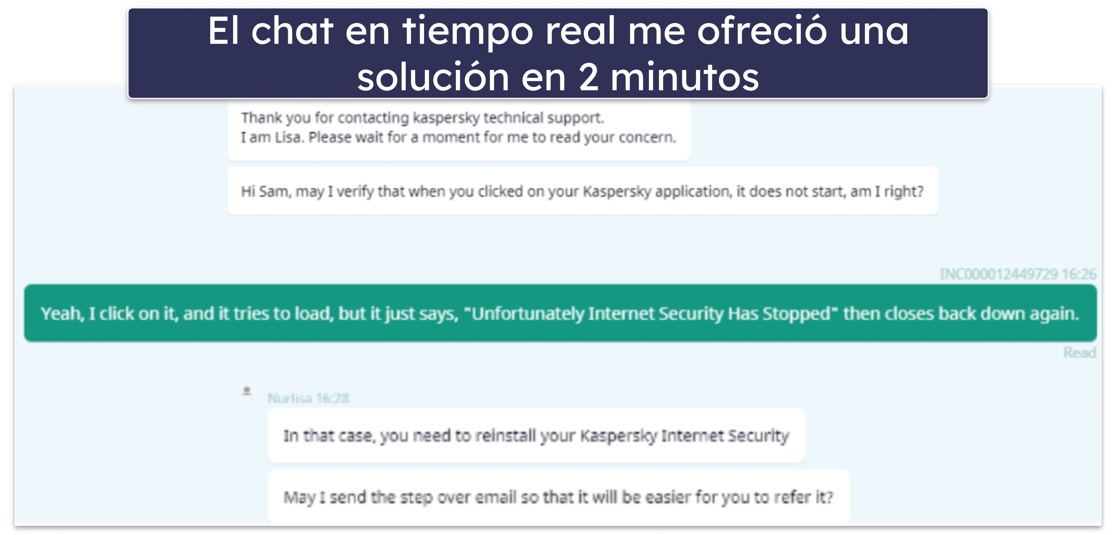 Atención al cliente de Kaspersky: soluciones rápidas con el chat en tiempo real (¡tiempo de espera de 2 minutos!)