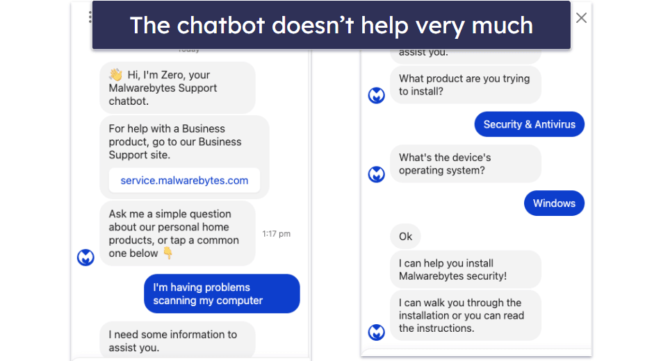 Malwarebytes Customer Support — Extensive Knowledge Base, but Live Chat Can Be Frustrating