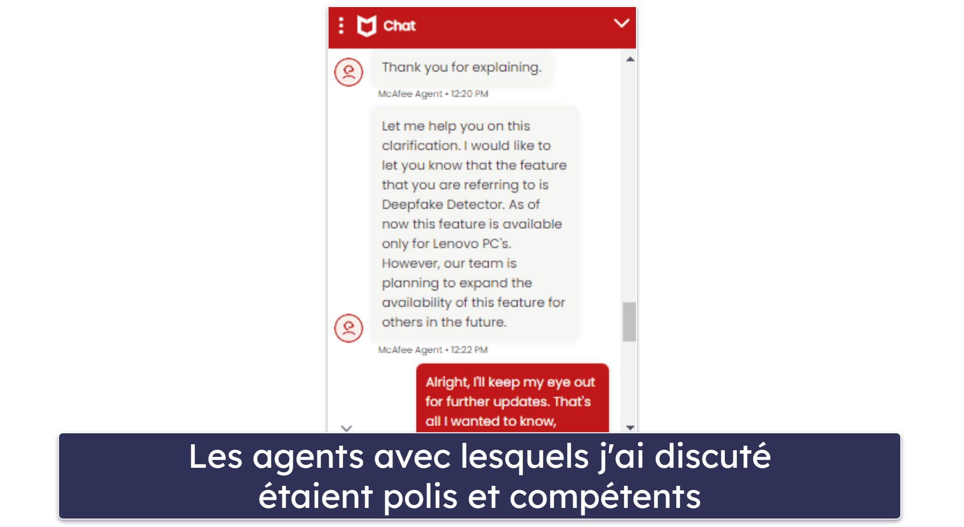 Assistance client McAfee – Chat en direct utile, base de connaissances complète et bonne assistance téléphonique