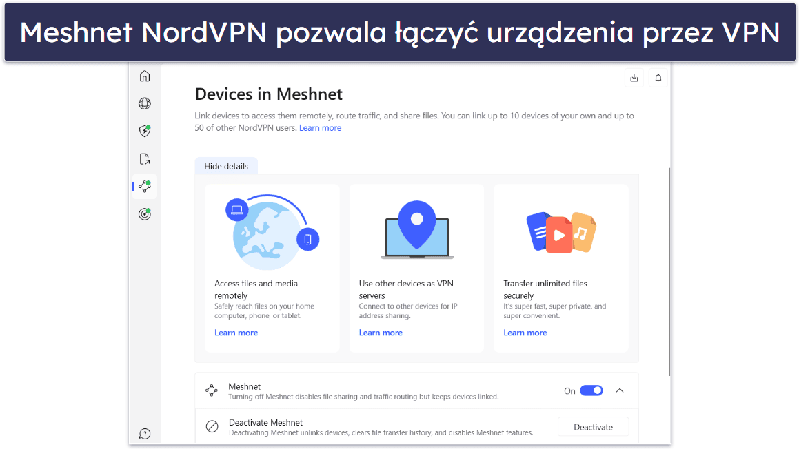 4. NordVPN — ochrona przed malware w celu bezpiecznego pobierania plików