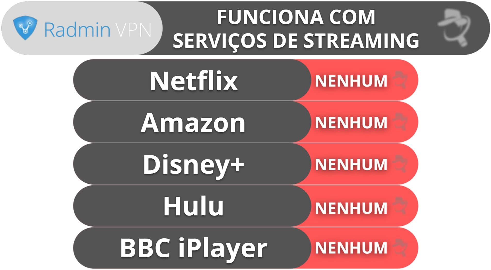 Streaming e torrent do VPN Radmin