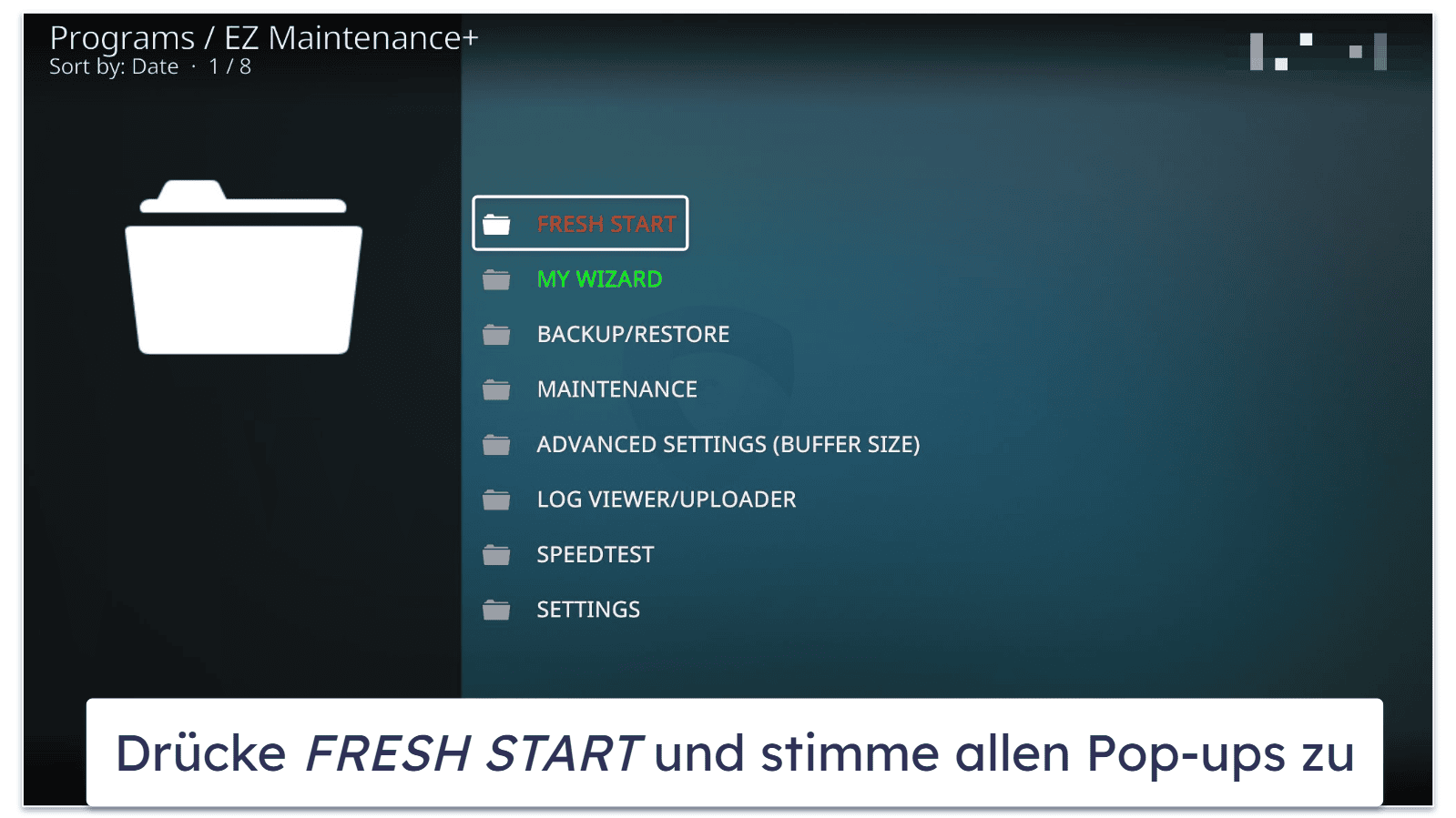 So deinstallierst du ein Kodi-Build